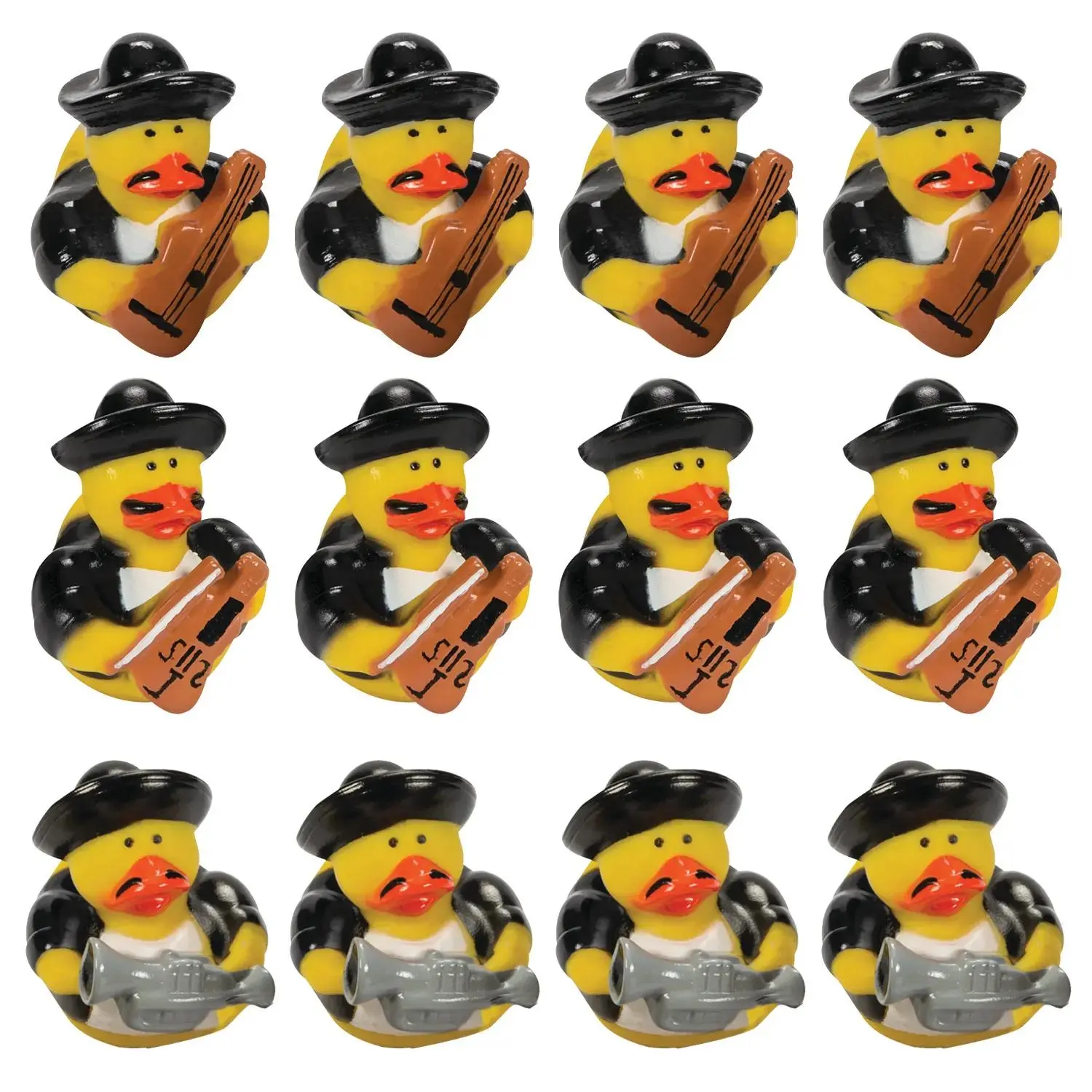 2" Mariachi Band Vinyl Rubber Ducks - 12 Pc.