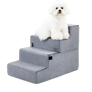 Dog Stairs for Bed 18" H, 4-Step Dog Steps for High Bed, Pet Steps for Small Dogs and Cats, Non-Slip Balanced Pet Ramp Indoor