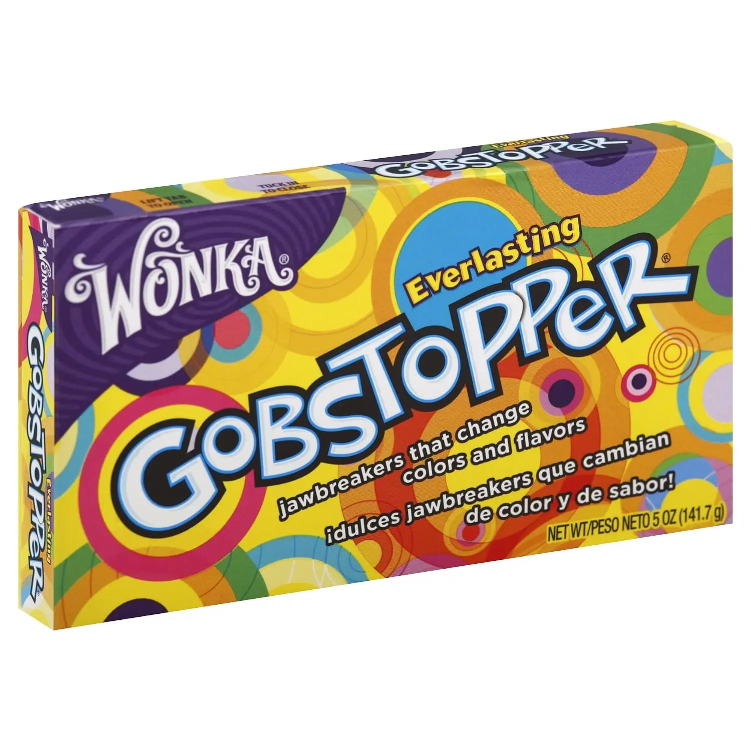 Everlasting Gobstopper Candy Jawbreakers Hard Candies Assorted Fruit Flavors Multicolor Candy Mix Movie Theater Box Candy Snack 1 – 5 oz Box
