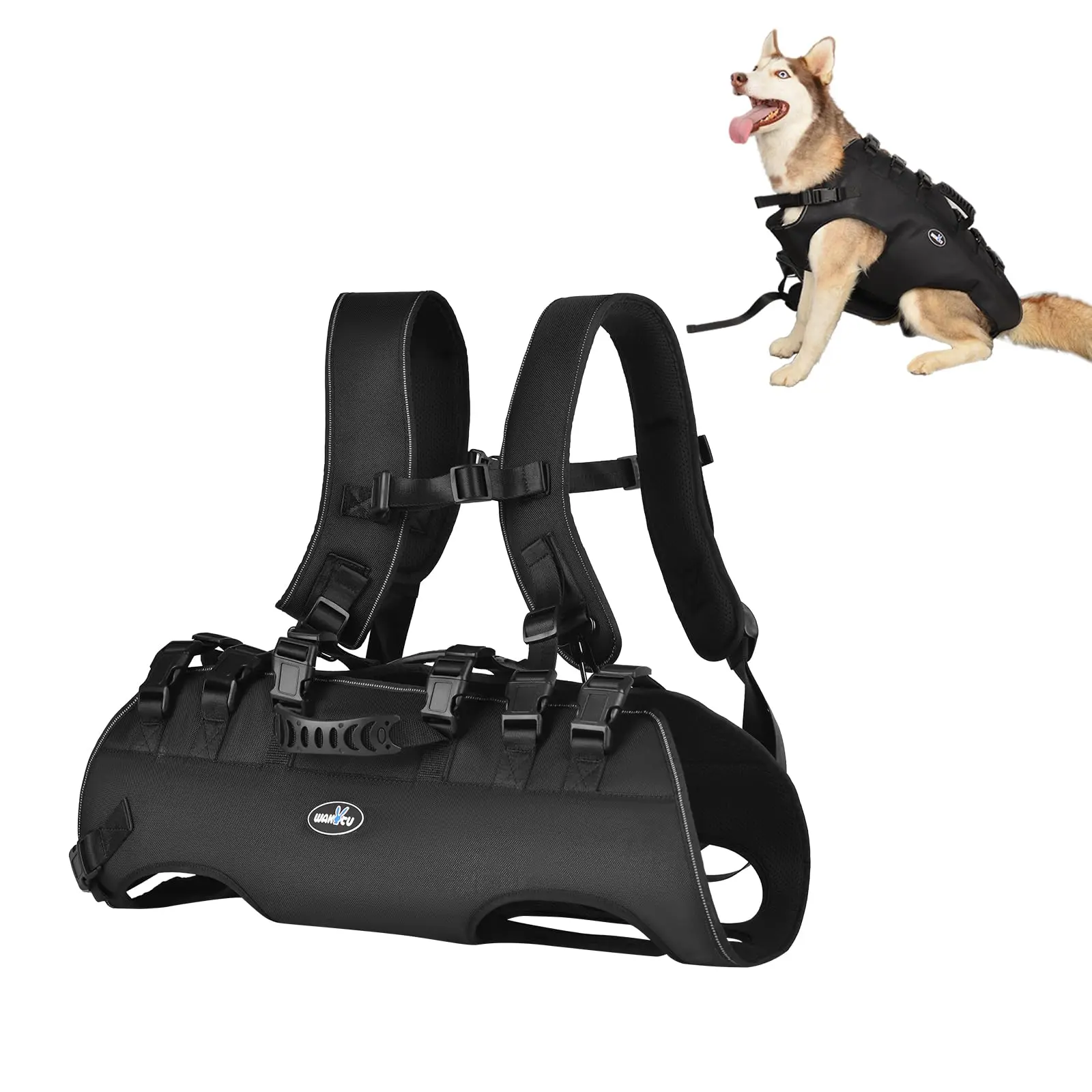 Dog Lift Harness Full Body Dog Backpack Harness Emergency Dog Backpack for Disabled, Old, Joint Injuries, Loss of Stability Dogs Medium(66-88LBS)