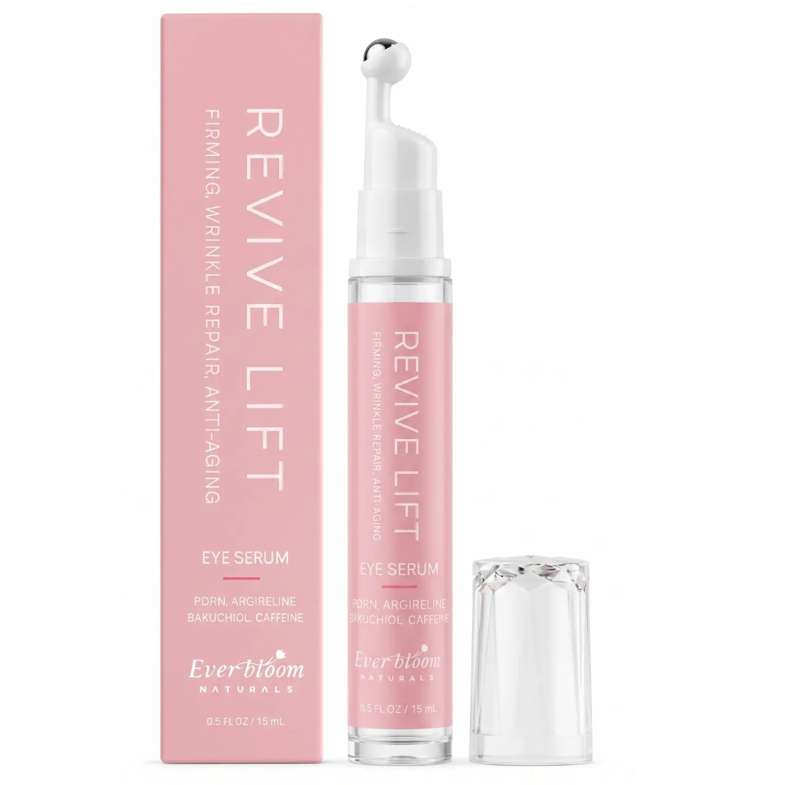 PDRN Salmon DNA Eye Serum for Wrinkles & Fine Lines with Retinol Peptide & Caffeine 0.5 fl oz 360° Roller Massage Applicator for Youthful Radiant Eyes Daily Use