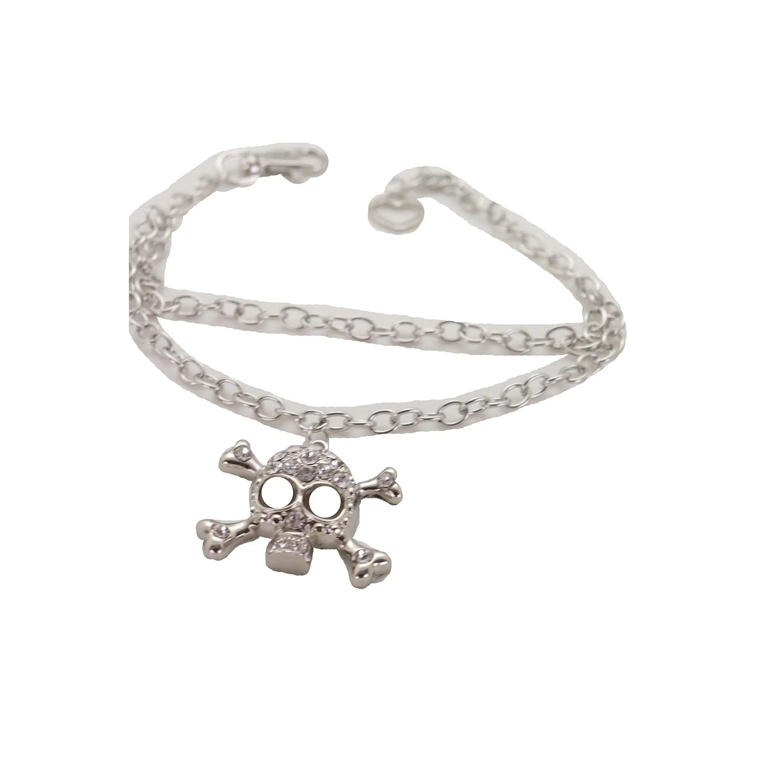 Women Boot Bracelet Chain Silver Metal Western Fashion Anklet Pirate Shoe Skeleton Skull Charm Jewelry