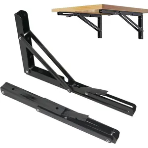 Folding Shelf Brackets 20 inch,Folding Brackets Heavy Duty Max.Load 410lb,DIY Space Saving Wall Mounted Folding Table,Pack of 2