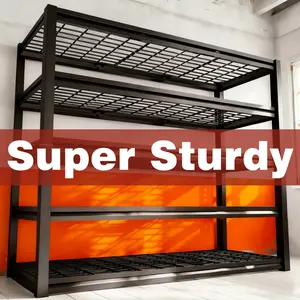 5-Shelf Storage Shelves, Heavy Duty Metal Shelving Unit |   Adjustable, Black, 24" D x 47.3" W x 71" H, Ideal for Garage, Pantry, Kitchen - Utility Shelving Rack, Utility Shelves [TikTokShopHolidayHaul]