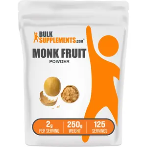 BulkSupplements Monk Fruit Powder - Natural Sweetener - Sugar Alternatives - Luo Han Guo - Natural Sugars - 250g - 2g per Serving