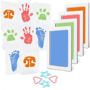 4-Pack  Inkless Hand and Footprint Kit Paw Nose Print Kit for Dogs Cats Pets Clean Touch Ink Pad for  Pets  Keepsake Mess-Free Ink Pad