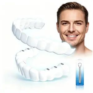 [3 Pairs] Snap On Smile Veneers NaturalTeeth Whitening Covers for Missing Teeth &Gaps - Instant Moldable Fit for Photo-ReadyConfidence