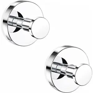 Suction Cup Hooks for Shower,Upgraded  Suction Hooks for Inside Shower,Removable Towel Hooks for Bathroom, Glass, Window,Tile, & , No Drilling,Chrome (2 Pack)