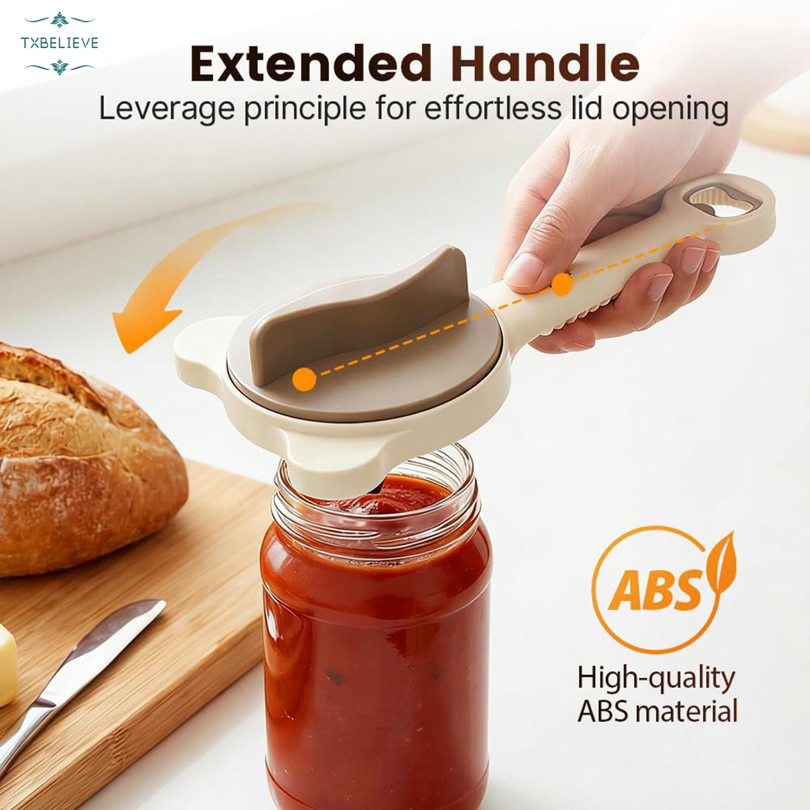 4 in 1 Multi-Purpose Jar Opener, 2026 Upgrade Adjustable Three Claw Bottle Opener with Non Slip Teeth, Multi Size Lid Tool for Jars Cans Wine Bottles, Home Kitchen Helper (1pcs)