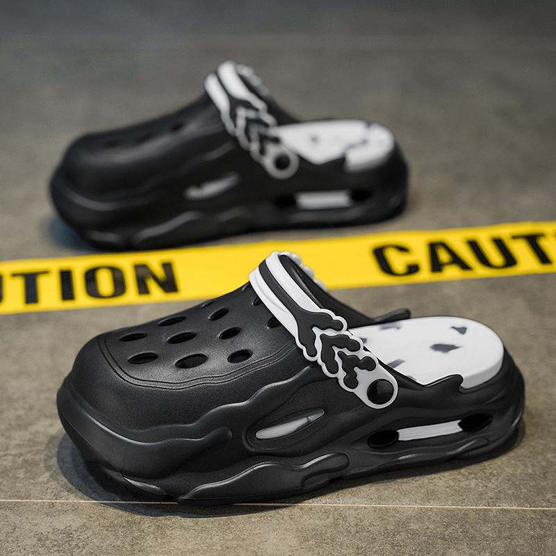 Men’s Summer Thick Sole Hollow Out Clogs – Lightweight Breathable EVA Slip-On Beach Shoes, Trendy Comfort Sport Clog for Outdoor Casual Everyday Wear Men's Non-Slip