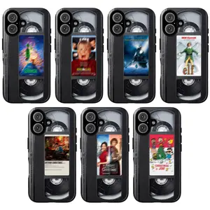 Retro Christmas Movies VHS Phone Case, Christmas Moives Phone Case for iPhone 17 16 15 14 13 12 11 Promax Plus Pro & SS S22-S25 Plus Ultra, Holidays Xmas Tough Case, Perfect Gift for Film Lovers, Gift for her - him