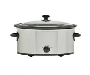 6 Quart Oval Slow Cooker, Stainless Steel Finish, Glass Lid, Model # MS54100112168S
