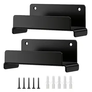 2PCS Garage Ladder Wall Hooks, Heavy Duty Metal Storage Brackets for Step Ladders Extension Ladders and Outdoor Furniture, Ideal for Garage and Workshop Organization
