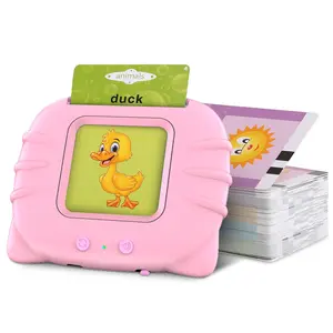 baby fashion1 Set 224 Words Kid Talking Cards 112 Cards Electronic Cognitive Audio Toddler Reading Machine Animal Shaped Color Recognition Learning Cards English Educational Toys For 1-5 Year Old Boys Girls