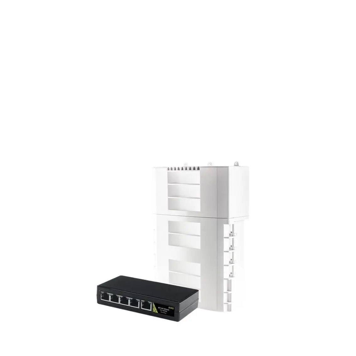 5-Port Full Gigabit Passive PoE Switch with Cascade Adapter Design, 1000Mbps Speed Full Gigabit Performance, 1-to-4 Indoor/Outdoor Camera Network Extension Repeater