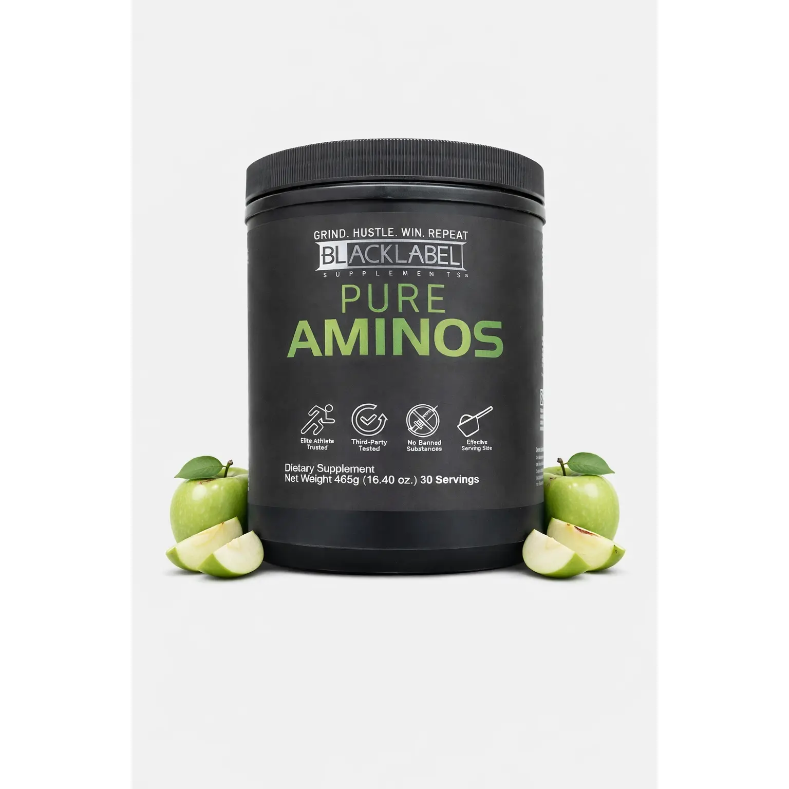 BlackLabel Pure Aminos - Vegan-Friendly Essential Amino Acids for Muscle Recovery & Growth 30 Servings Protein Supplement for Athletes