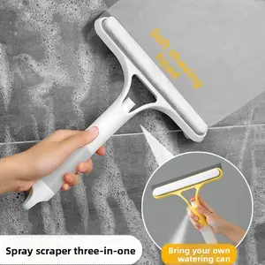 Household multi-functional glass cleaning artifact, cleaning mirror double-sided can brush and scrape with watering can three-in-one glass scrape New Model