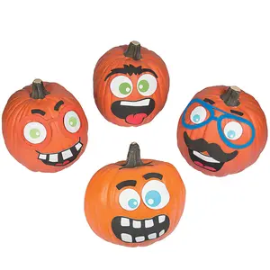 Funny Face Pumpkin Decorating Craft Kit - Makes 12