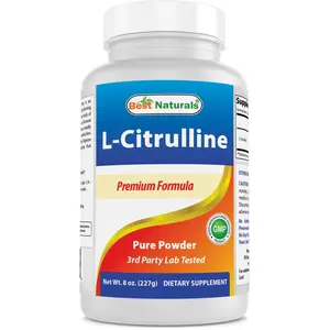 Best Naturals L-Citrulline 8 Oz Powder - Premium Formula, 3rd Party Lab Tested, Non-GMO, Gluten-Free, 151 Servings, Made in USA