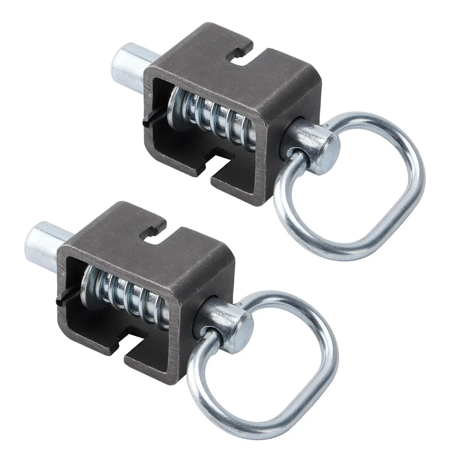 Heavy Duty Steel Spring Weld-On Utility Trailer Gate Latch Assembly, 2-Pc Locking Hardware System with Secure Lock, Father's Day Gift Option