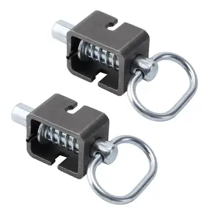 2Pc Utility Steel Spring Trailer Gate Loaded Weld-On Spring Latch Lock Assembly Heavy Duty Hardware