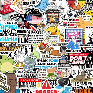 100pcs Anti-Social Stickers For Adults, Funny Sarcastic Pack for laptop water bottles , vinyl  waterproof