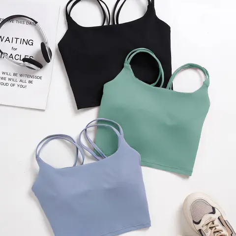 Women's Solid Sports Bra, Training Bra, Breathable Comfortable High Stretch Sports Bra, Running Workout Bras, Ladies Sportswear for Indoor & Outdoor Wear, Gym Clothes, Workout Daily Wear, Exercise Bra