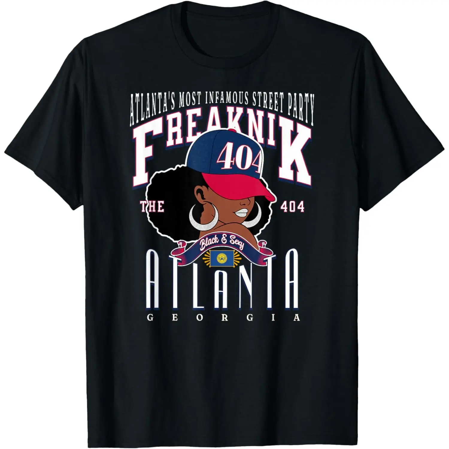 100%cotton Freaknik Atlanta 404 Black Pride Heritage T-Shirt