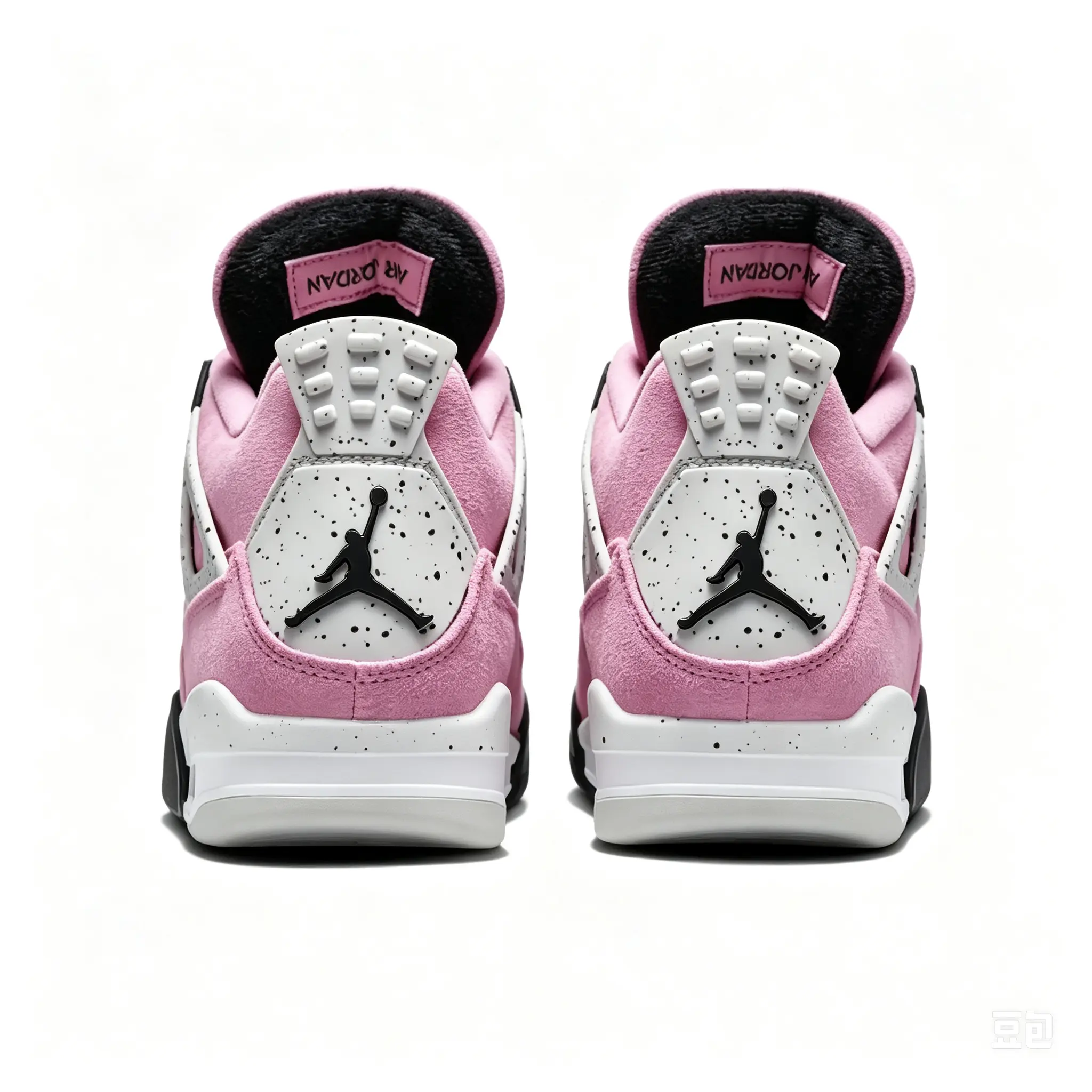 Brand New Unopened High Top Pink Nubuck Retro Basketball Shoes Breathable Mesh Side Splatter White Gray Cushioned Midsole Anti-slip Two-Tone Rubber Outsole Unisex Trend Casual Sports Sneakers
