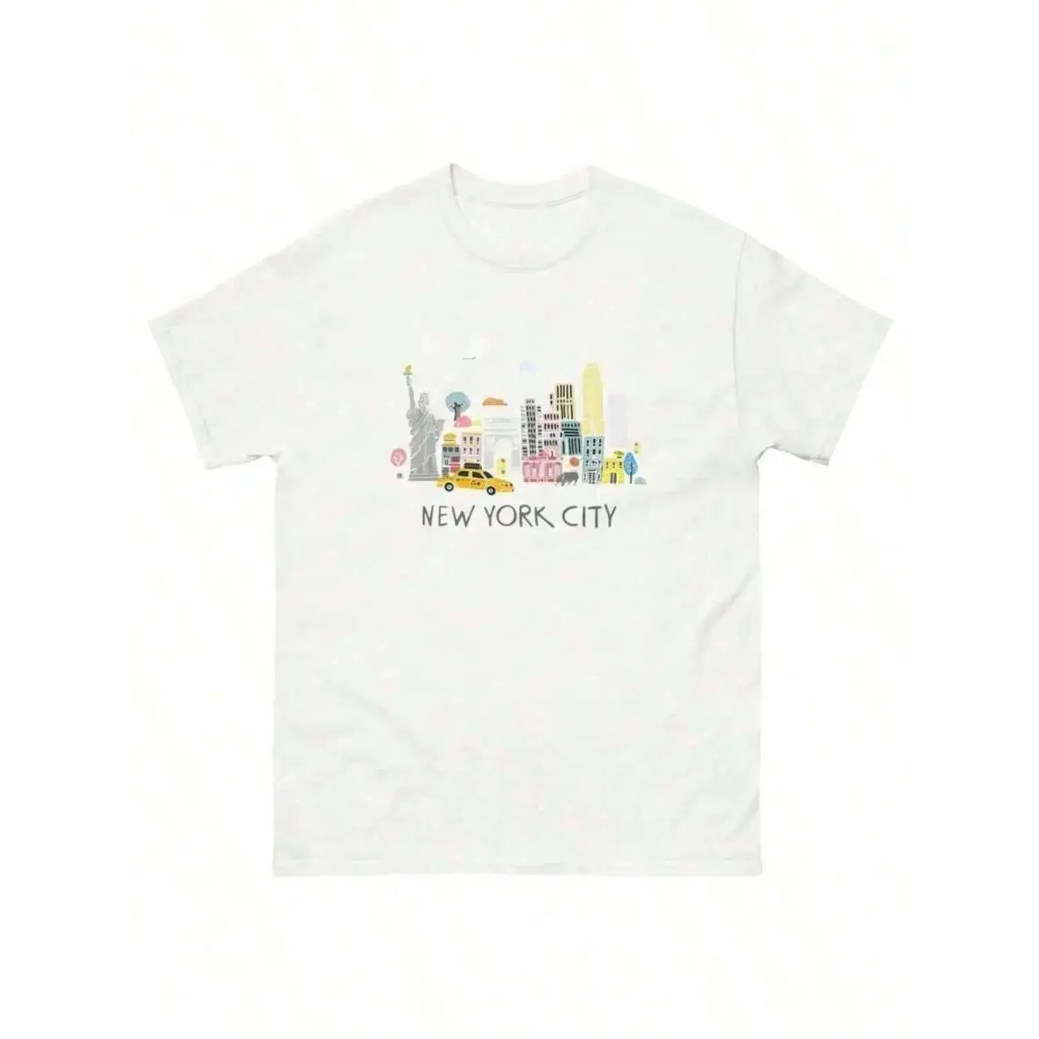 Men's/Women's Classic Soft Short-Sleeve Sports Top, Humorous New York City Prints Tee for City Enthusiasts (Summer Wear), T-Shirt, Shortsleeve, Tops, Day, Menswear, Casual, Fabric, Round Neck