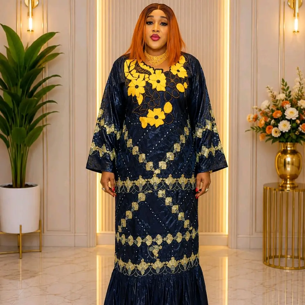 Women's Bazin Riche dress Elegant African style for women who value quality over quantity and stand out on any occasion
