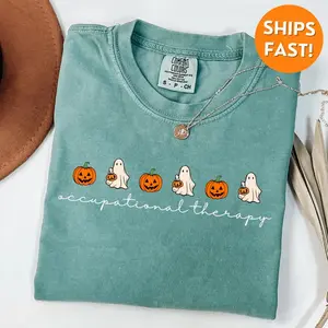 Comfort Colors Halloween OT Shirt, OT Halloween Shirt, Halloween Occupational Therapy Tee, Fall OT Shirt, Fall Ot Gift, ot tshirt, tee