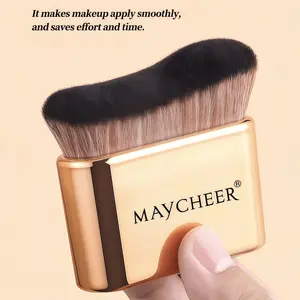 MAYCHEER Professional Kabuki Brush, 2-in-1 Foundation & Self-Tanning Brush, Works for Liquid, Powder & Full Body Application (Pink Gold)