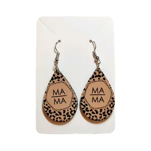Mama earrings Cheetah mama earrings mothers day gift earrings