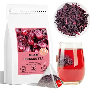 Hibiscus Tea Bags,2g x 50 Count Natural Pure Dried Hibiscus Herbal Tea，Refreshing Tart Flavor，Caffeine-free - Rich in Antioxidants & Support Digestion Beverage