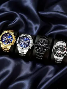 Men's watch set with high-end feel, men's business watch, men's gift watch, four piece set, Quartz Watch Set