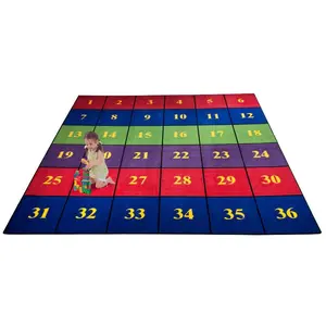Classroom Seating Rug With 36 Squares BRIGHT