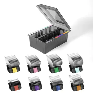 Professional Animal Stainless Steel Attachment Guide Comb Set with Storage Box for A5 Detachable#10,#15,#30 Blade Dog Clippers, Compatible with most Pets, Dogs, Cats, Horses Clippers