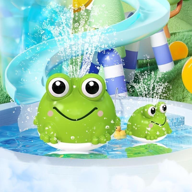 Flashing Frog Automatic Spray Light Up Bath Toy Engaging Water Toy for 1-3 Year Olds Bathtub Kiddie Pool