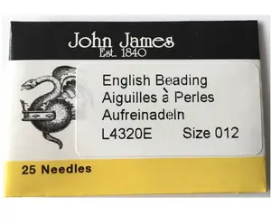 John James English Beading Needles size 12 - 25 needles