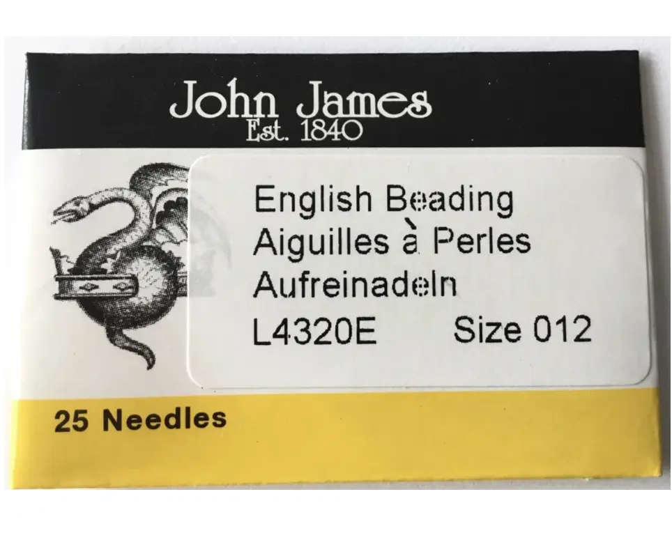 John James English Beading Needles size 12 - 25 needles