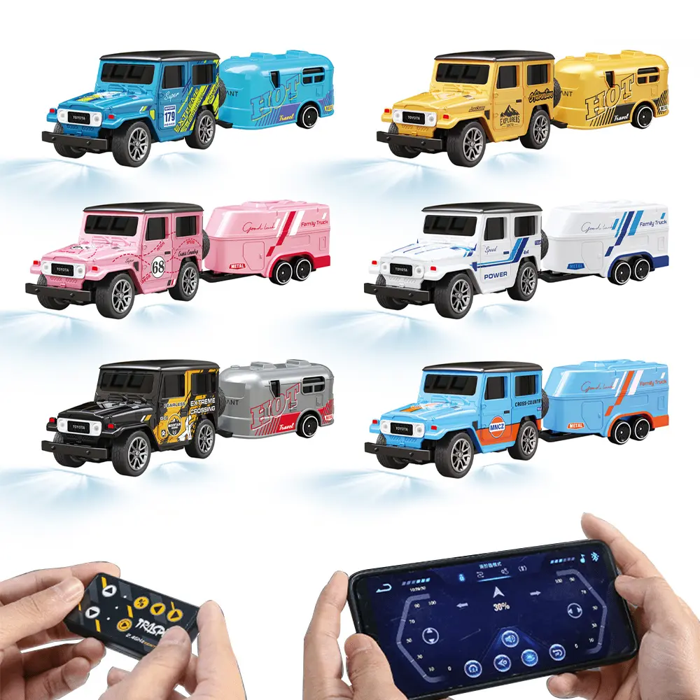 Buy one, get one free (same item) (Buy a drift car, get aUnicorn Outdoor Water Sprinkler Toys free!) 1/64 Mini RC Car, App & Remote Control, 2.4GHz High-Speed Racing Car, 3-Speed Adjustable, USB Rechargeable, LED Lights, Desktop Toy, Indoor Outdoor Play