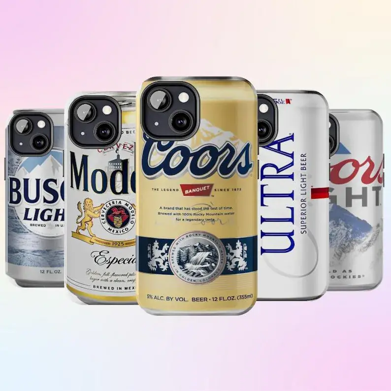 Beer Can iPhone Case, Funny Coors Bud Light Modelo Style Phone Cover