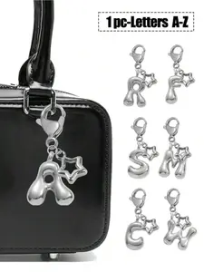 Cute Pom Pom Bag Charm - Paired With Hollow Star Accessories, Shiny A-Z Letters, Shiny Alloy Bag/Backpack Charms - Perfect Gift For Birthdays And Special Occasions, Earphone Charms, Keychains, Bag/Backpack Charms, Car Charms, Gifts For Women And Girls