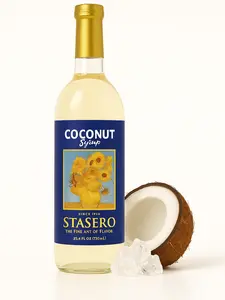 Stasero Coconut Syrup 25.4 fl oz 750 mL Bottle Concentrate for Coffee Espresso Teas Italian Sodas Lemonades Shakes Frappes Desserts and More Beverage