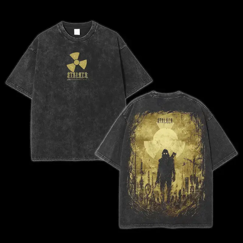 S.T.A.L.K.E.R Vintage Washed Tee Unisex Heavyweight Cotton T-shirt for Game Fans, Casual Outfits, Men Gifts, Clothes MenswearS good graphic tees