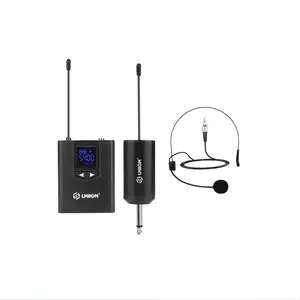LMBGM MK36 Uhf Rechargeable Wireless Metal Waistpack Headphones and Lapel Microphone Lavalier Mic, Ideal for Classrooms, Lectures, Live Streaming, Performances