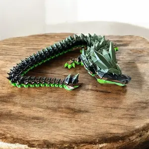 Crystal dragon camo colors flexi statue figurine decoration 3D printed