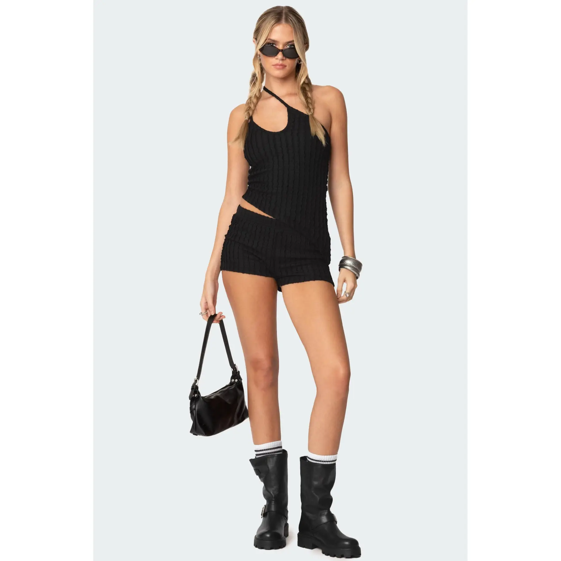Phoebe Textured Knit Shorts