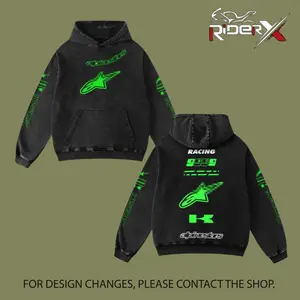 Retro Kawasaki Ninja Green x Astars Racing Washed Hoodie Vintage Motorcycle, GP of The Americas Sportbike Graphic Merch, Acid Washed Streetwear Clothing, Unisex Dirt Bike Racing Hoodie, Vintage Motorsport Hoodie, Speed Culture Men's Wear for Biker